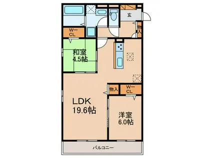 グリーンコート淡路(2LDK/3階)の間取り写真