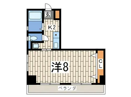 第六倉田ハイツ(1K/4階)の間取り写真