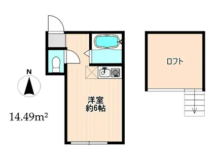 ヒルズ浜町(ワンルーム/1階)の間取り写真