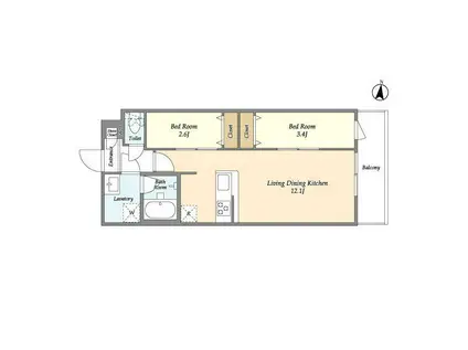 アルファコート梅島(2LDK/3階)の間取り写真
