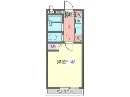 スカイパル鈴金(1K/2階)の間取り写真