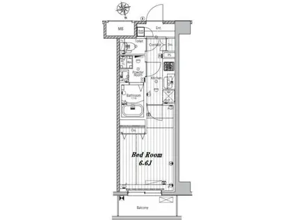 メイクスデザイン浦安(1K/1階)の間取り写真