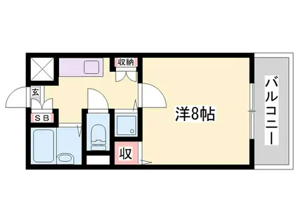 ハイメゾン緑が丘中(1K/1階)の間取り写真