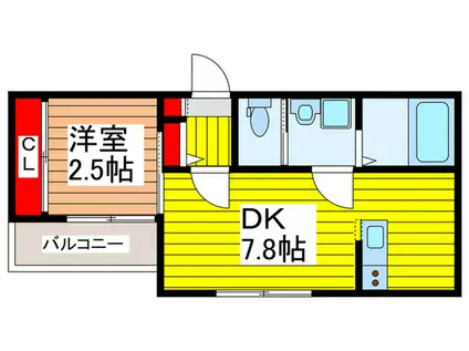 パサージュ・リコレ(1DK/2階)の間取り写真
