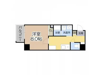 RAINBOW COURT阿倍野(1K/3階)の間取り写真