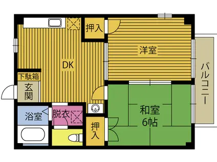 ビバリーヒルズ・21(1LDK/2階)の間取り写真