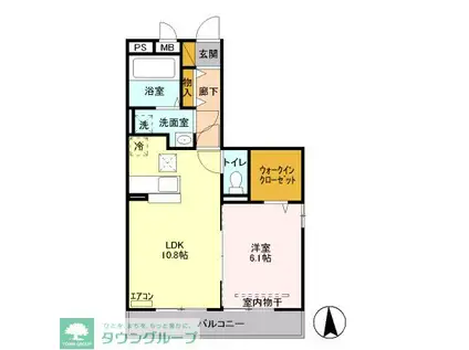 EXCEED(1LDK/1階)の間取り写真