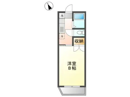 プレアール老松町II(1K/4階)の間取り写真