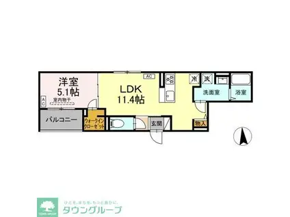 プログレンス能見台 B棟(1LDK/3階)の間取り写真