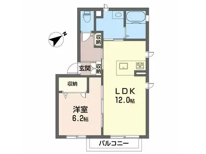 シャーメゾンソフィア(1LDK/2階)の間取り写真
