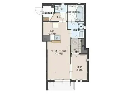 サンガーデンメルヘンII(1SK/2階)の間取り写真