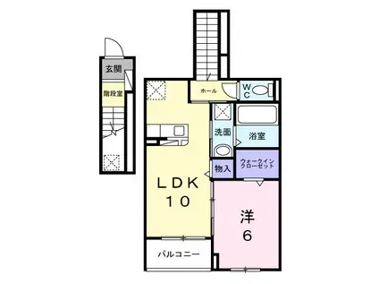 ウェルコナン I(1LDK/2階)の間取り写真