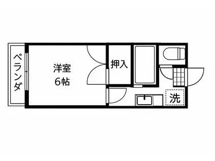 コーポ上小島(1K/2階)の間取り写真