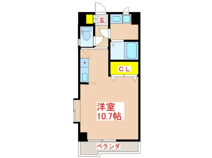 技建ホール・鴨池(ワンルーム/2階)の間取り写真