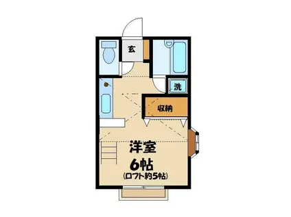 ピアシティー(ワンルーム/2階)の間取り写真