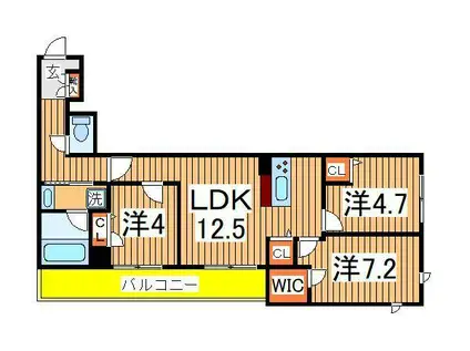 グランディヴィラ柏の葉キャンパス(3LDK/2階)の間取り写真
