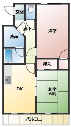 レスターテIV(2DK/1階)の間取り写真