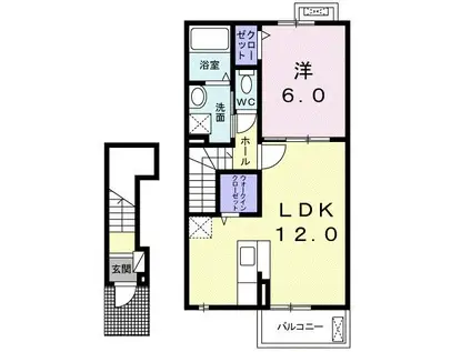 ベル・ブリーズSVI(1LDK/2階)の間取り写真