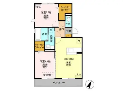 COMFORTIA コンフォーティア(2LDK/3階)の間取り写真