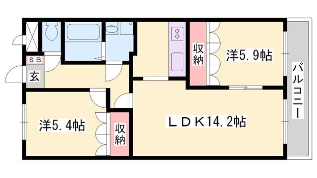 プロニティハウス(2LDK/1階)の間取り写真