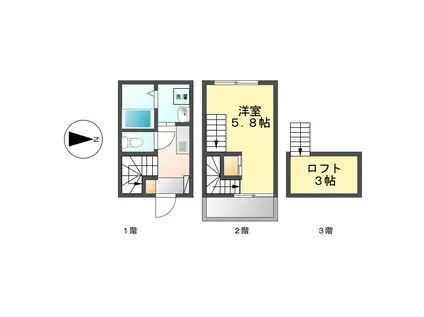 カーサフィッリョーラ(1SK/1階)の間取り写真