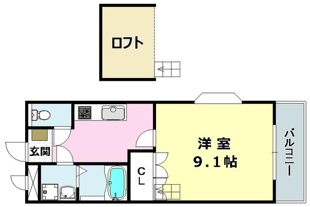 ラディアント(1K/3階)の間取り写真