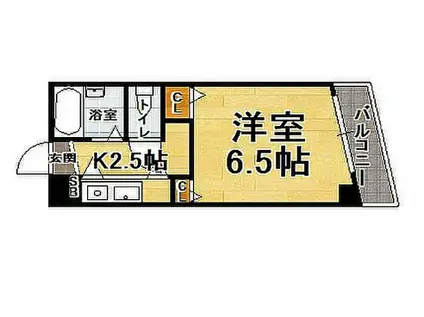 エスポワールマンション天神南(1K/3階)の間取り写真