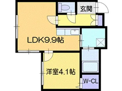 PRIMAVORTA(1LDK/2階)の間取り写真