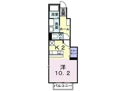 フローラ・フレーバー(ワンルーム/1階)の間取り写真