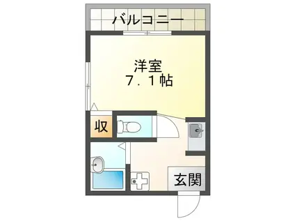 ヴィオス多聞(1K/4階)の間取り写真