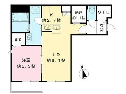 セレーノエス(1SLDK/2階)の間取り写真