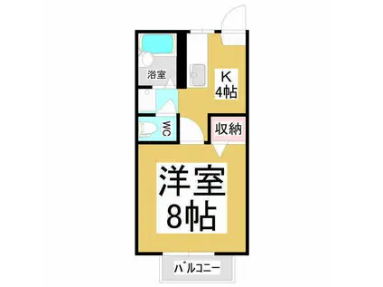 フレグランスARAI B(1K/2階)の間取り写真