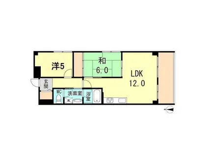 ナガイビルレジデンス芦屋西(2LDK/1階)の間取り写真
