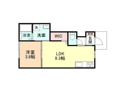 ENCIEL(1LDK/1階)の間取り写真