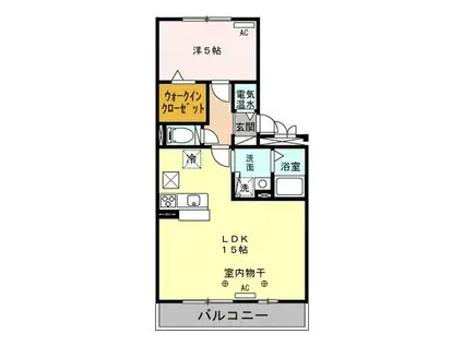 アドバンテージIV(1LDK/1階)の間取り写真