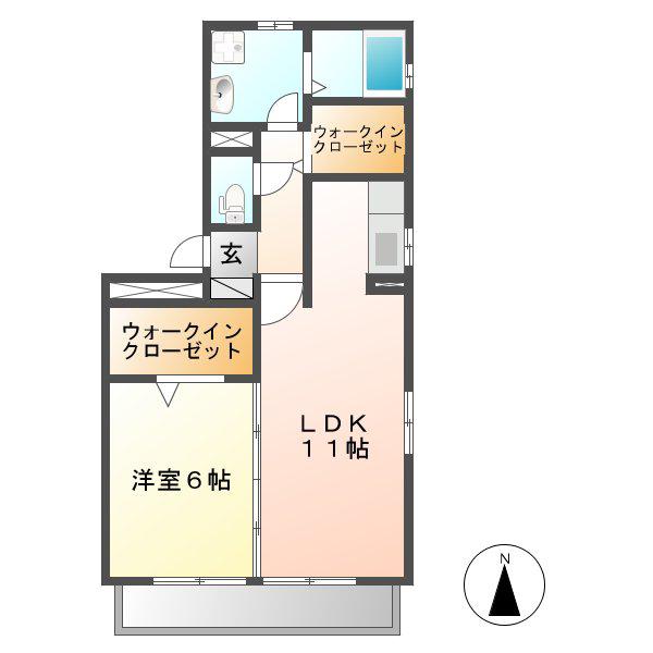 パラーシオ(1LDK/1階)の間取り写真