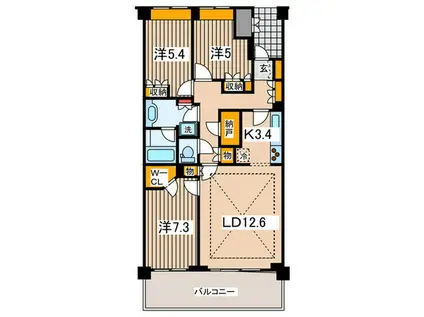 ドレッセ美しの森シルフィーノ(3LDK/5階)の間取り写真