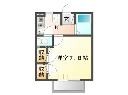 ベノワコート A棟(1K/2階)の間取り写真