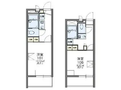 レオパレスプランタン(1K/2階)の間取り写真