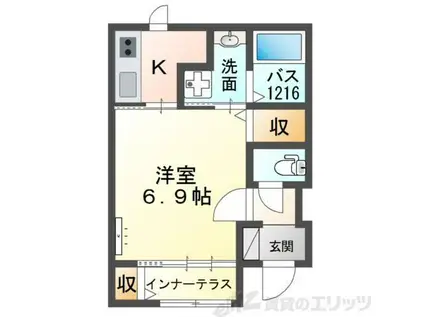 PLACIDE (1K/1階)の間取り写真