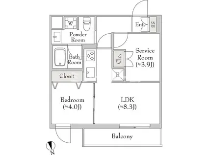 テラブリック南大井(1SLDK/5階)の間取り写真