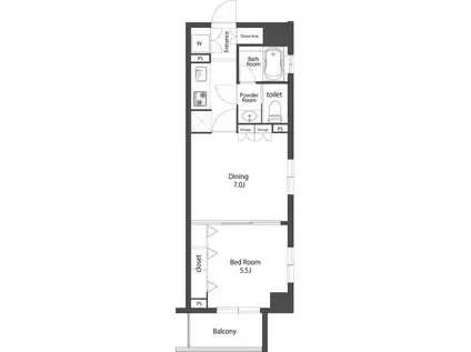 イーリスコート桜上水(1DK/6階)の間取り写真