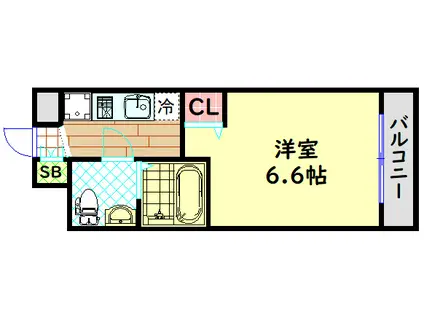 エグゼ大阪CITYアインツ(1K/4階)の間取り写真