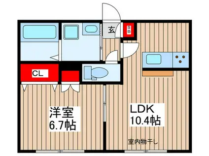 フリーデン平井(1LDK/1階)の間取り写真