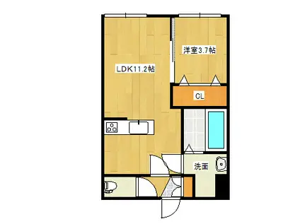 モナベルII(ワンルーム/2階)の間取り写真