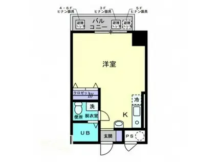 グレイス中野町(ワンルーム/5階)の間取り写真