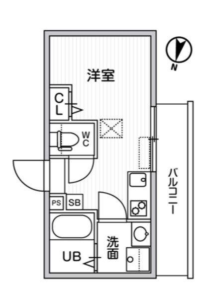 TS CUORE横濱元町(ワンルーム/1階)の間取り写真