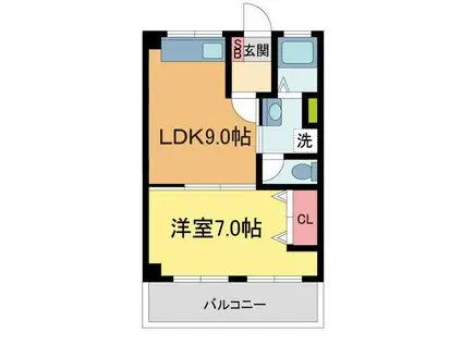 ハイツ77(1LDK/2階)の間取り写真