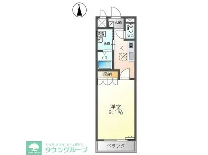 エルミタージュ(1K/1階)の間取り写真