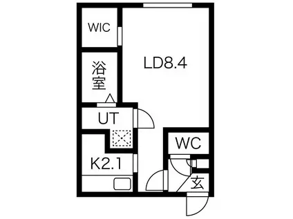 LA VIE BELLE医大前(1K/2階)の間取り写真